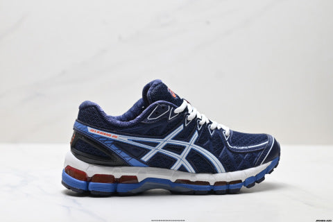 Asics Gel-Kayano 20 Sneakers: Comfortable, durable, breathable, low-top running shoes.