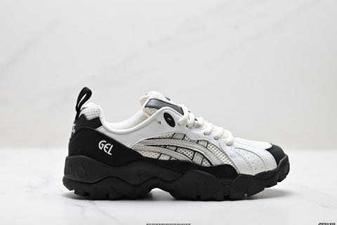 Asics Gel-Truck athletic shoes, designed for hiking, trekking, shock absorption, slip resistance, durability, balance, and lightweight performance.